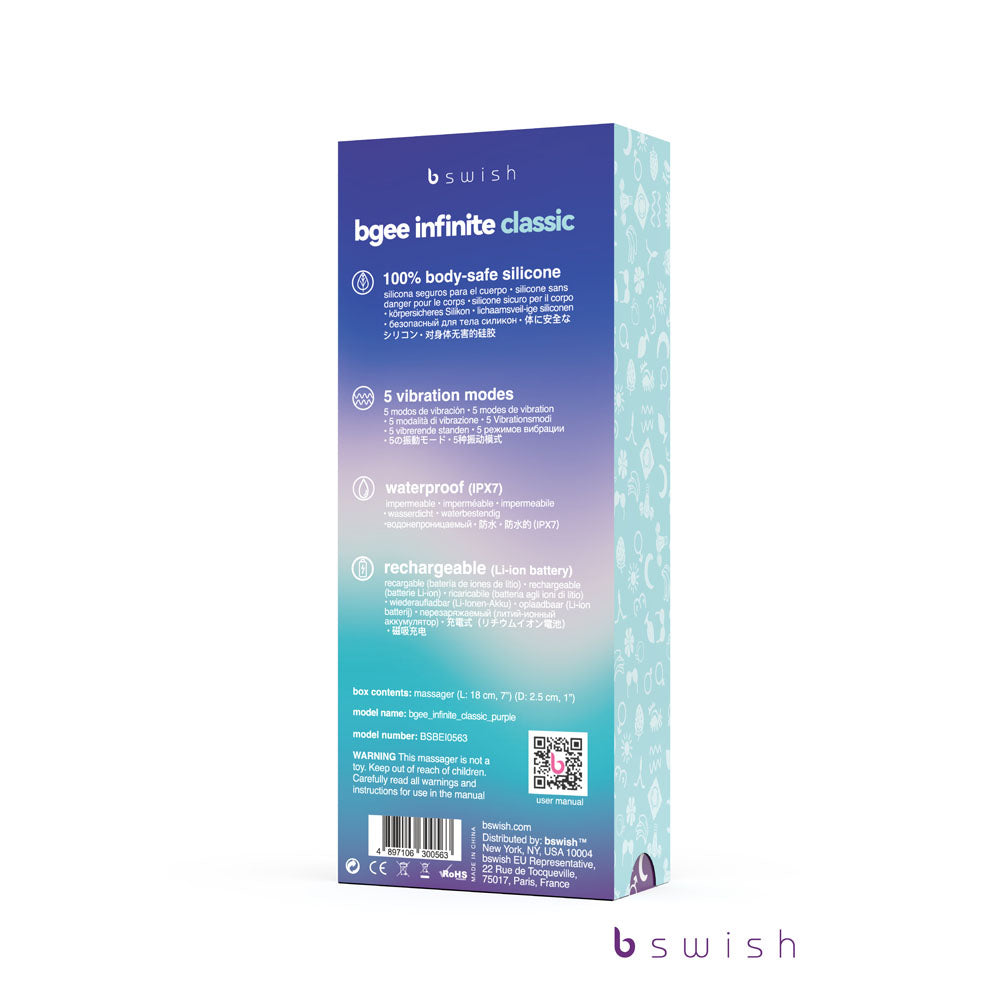 Bgee Infinite Classic Purple Purple 18 Cm Usb Rechargeable Vibrator