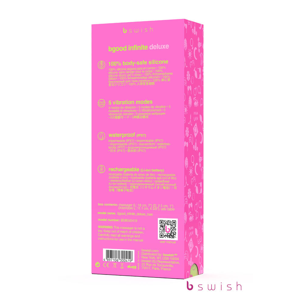 Bgood Infinite Deluxe Rose Rose 18 Cm Usb Rechargeable Vibrator