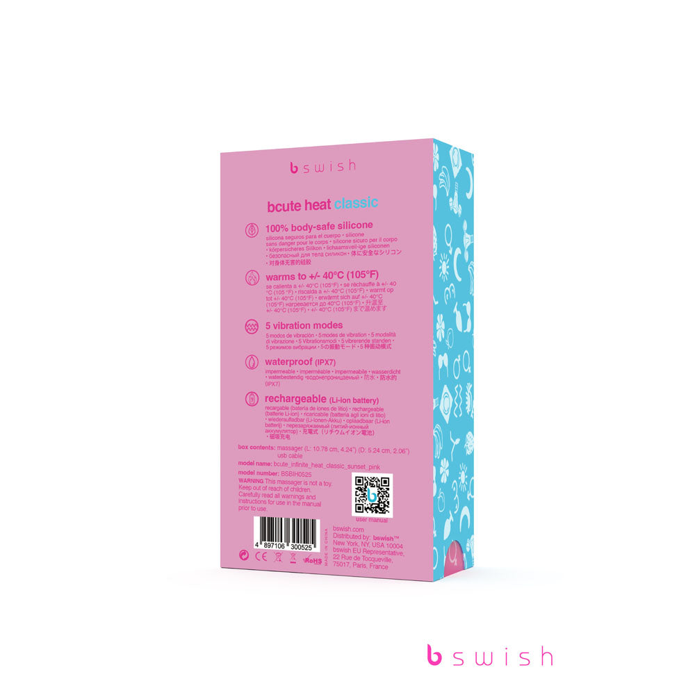 Bcute Infinite Heat Classic Sunset Pink Pink 10 Cm Usb Rechargeable Vibrator