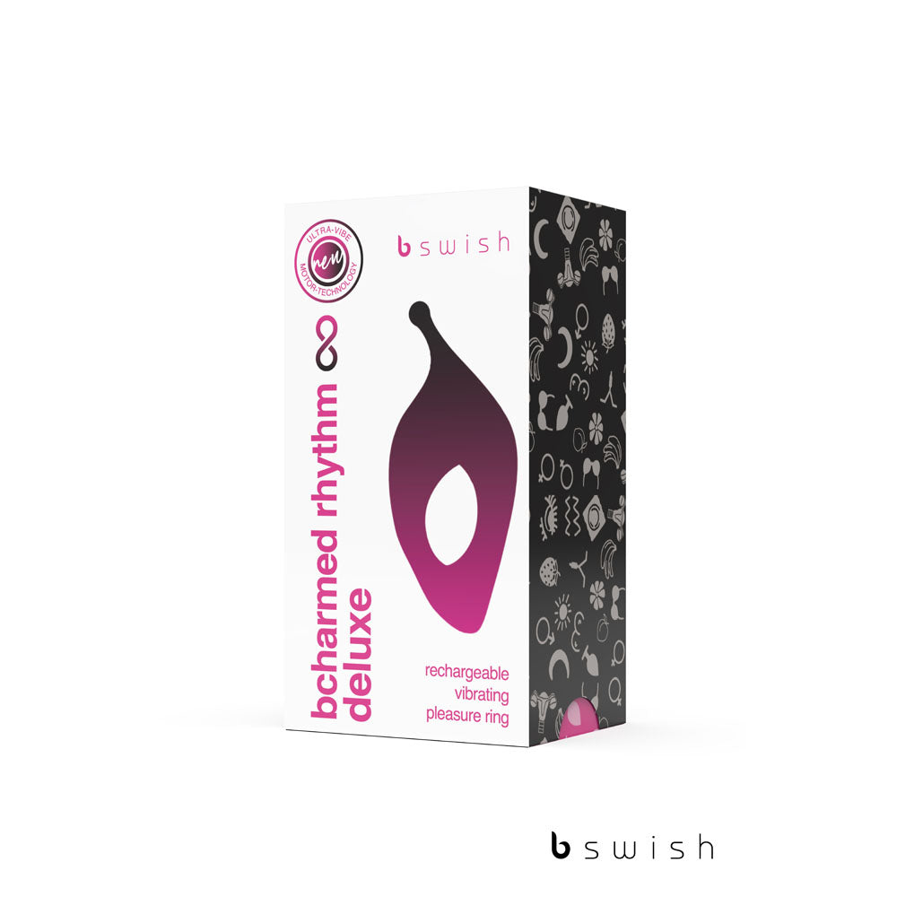 B Charmed Rhythm Infinite Deluxe Black Black Usb Rechargeable Vibrating Cock Ring