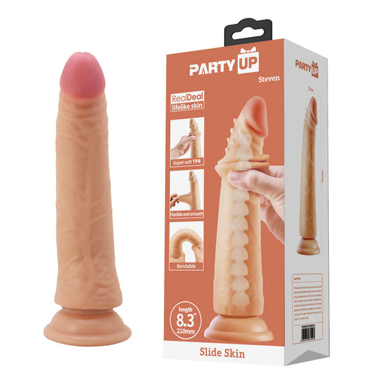 Party Up Steven Slide Skin Dong Flesh 21 Cm Flexible Dildo