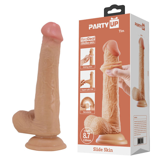 Party Up Tim Slide Skin Dong Flesh 22 Cm Flexible Dildo