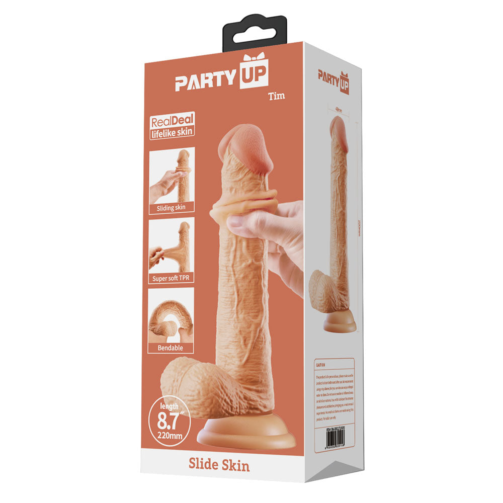 Party Up Tim Slide Skin Dong Flesh 22 Cm Flexible Dildo