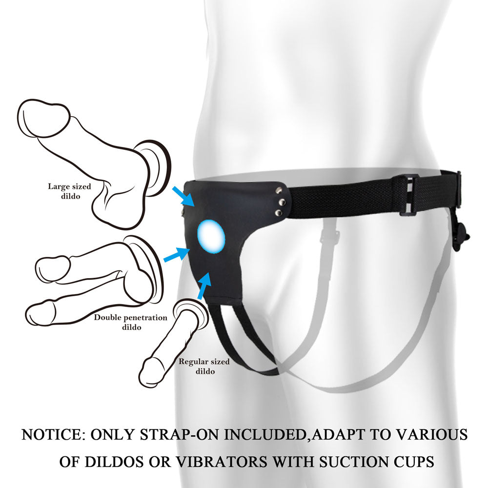 Party Up Nick Strap On Harness Black Adjustable Strap On Harness (No Probe Included)
