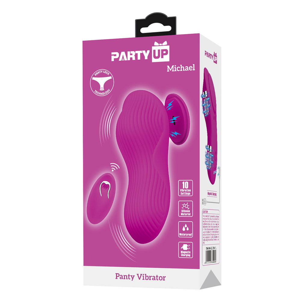 Party Up Michael Panty Vibe Pink Pink Usb Rechargeable Panty Vibrator With Wireless Remote Control