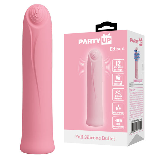 Party Up Edison Bullet Pink Pink 10.3 Cm Usb Rechargeable Bullet
