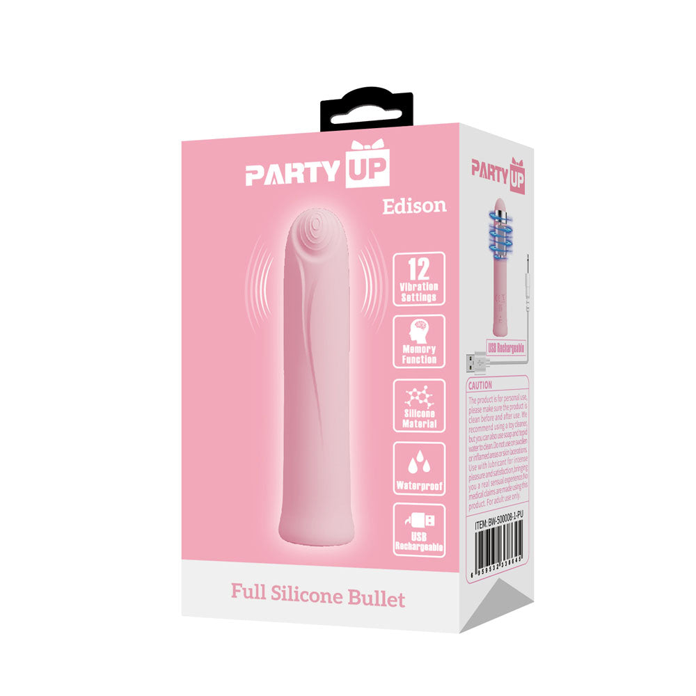 Party Up Edison Bullet Pink Pink 10.3 Cm Usb Rechargeable Bullet