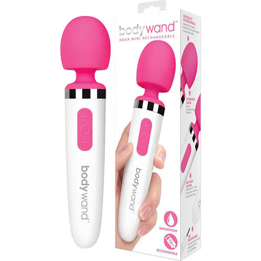 Bodywand Aqua Mini Rechargeable Pink/White Usb Rechargeable Massager Wand