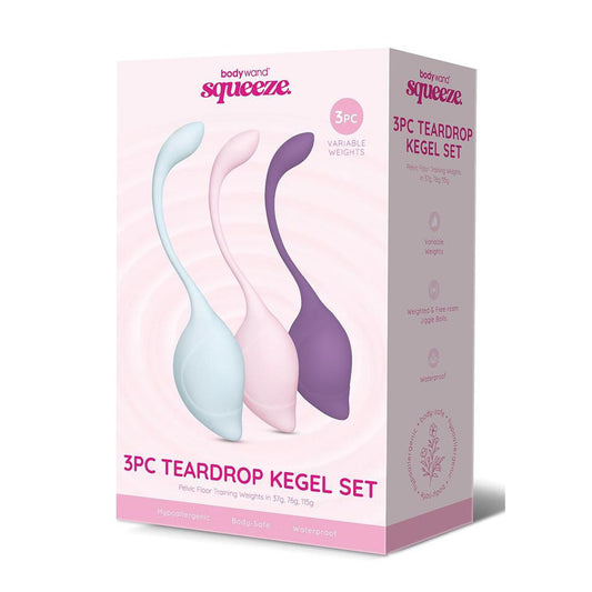 Bodywand Squeeze 3pc Teardrop Kegel Set Weighted Kegel Set 3 Piece Kit