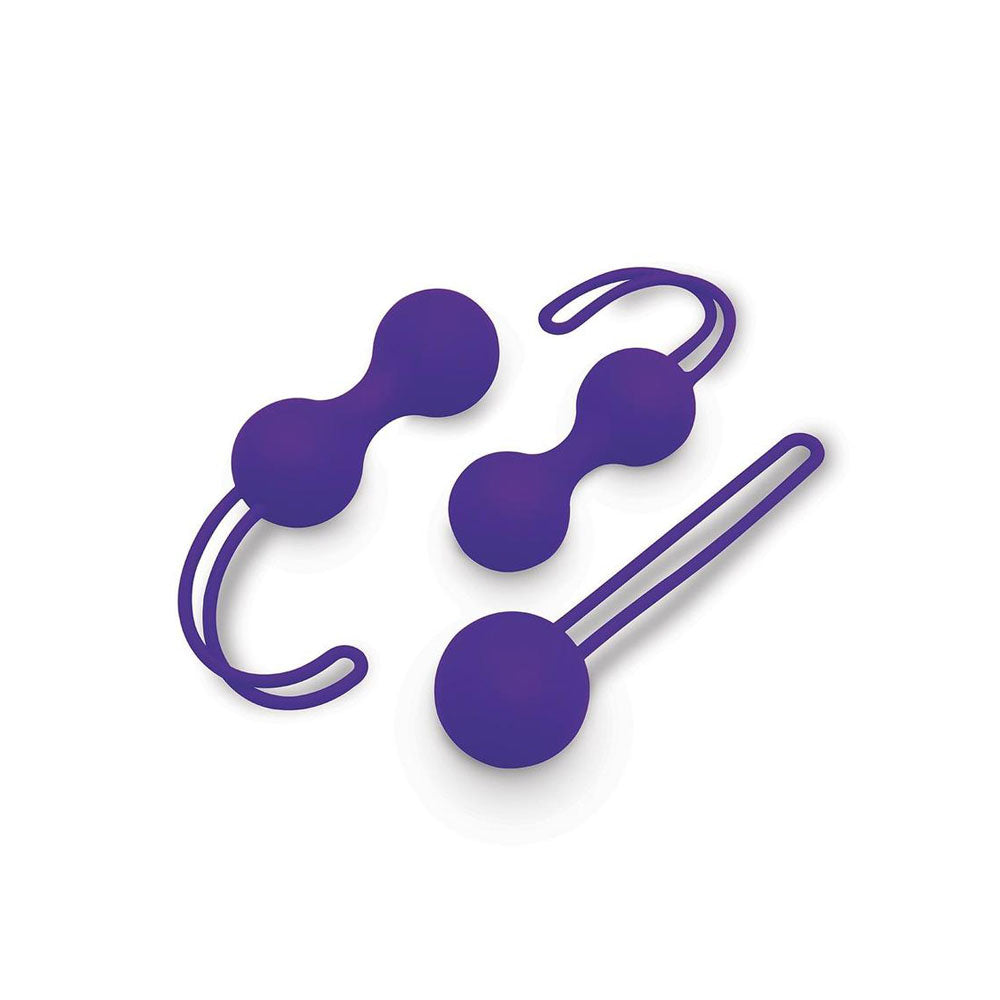 Bodywand Squeeze 3pc Kegel Training Set Purple Weighted Kegel Ball Set 3 Piece Kit