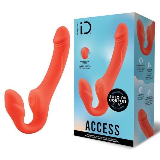 Bodywand Id Access Strapless Strap On Orange 15.2 Cm Usb Rechargeable Strapless Strap On