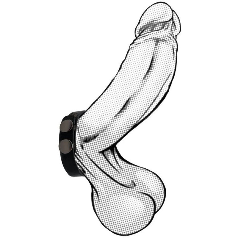 Boneyard Silicone Cock Strap Black Black 3 Snap Adjustable Cock Ring