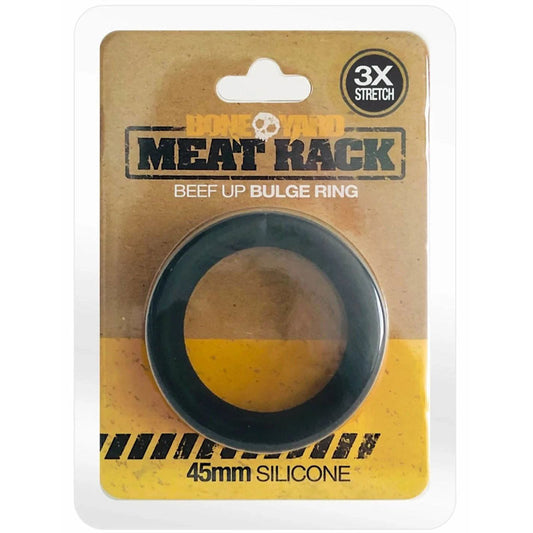 Boneyard Meat Rack Beef Up Bulge Ring Black Black 45 Mm Silicone Cock Ring