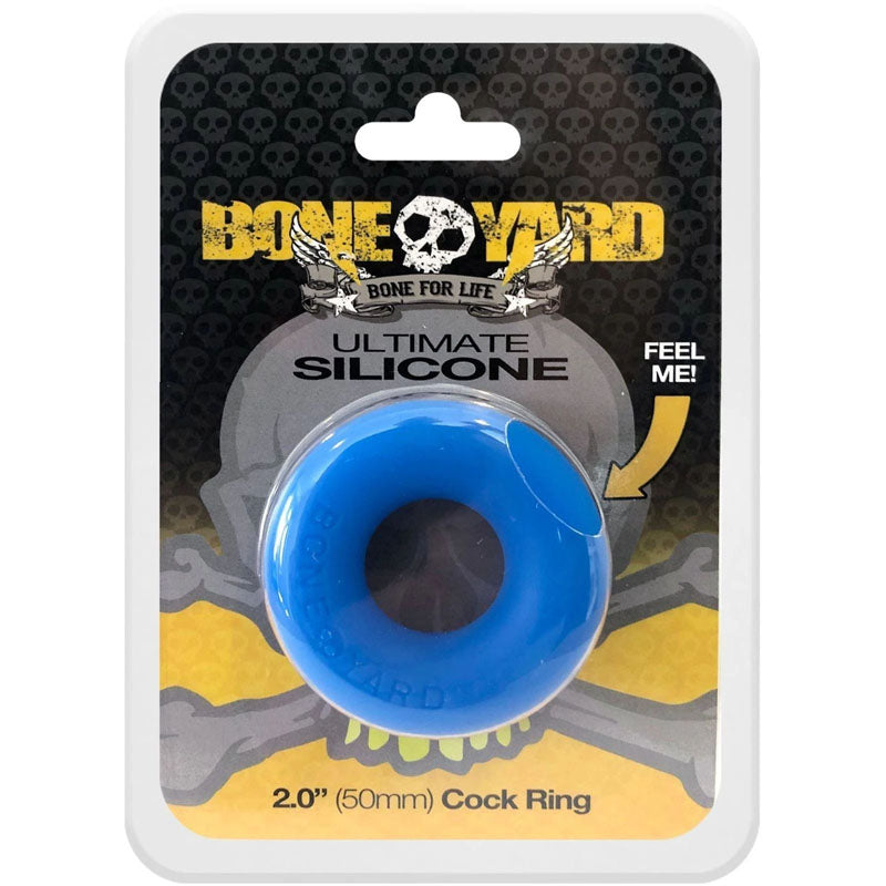 Boneyard Ultimate Silicone Cock Ring Blue Blue 50mm Cock Ring