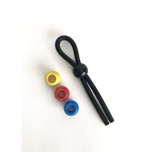 Boneyard Cock Leash Single Black Adjustable Cock Lasso Ring