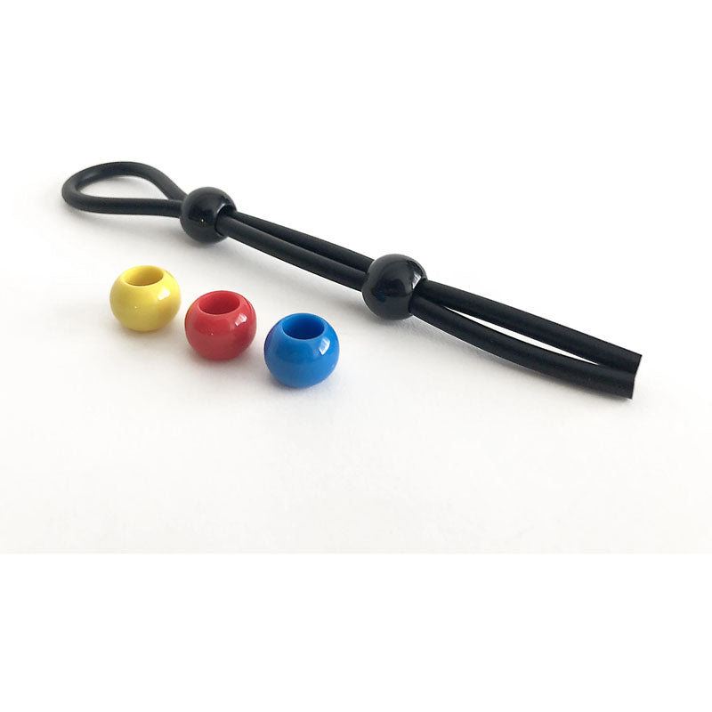 Boneyard Cock Leash Double Black Adjustable Cock Lasso Ring