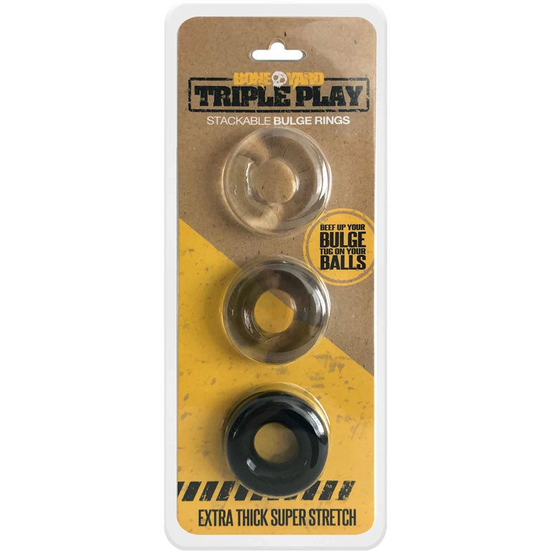 Boneyard Triple Play Cock Rings 3 Pack