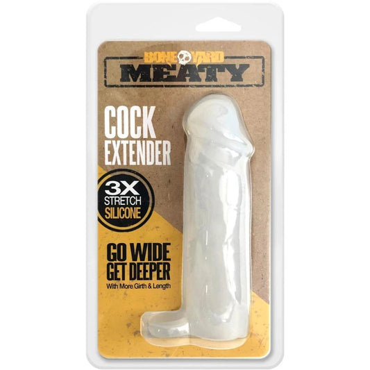 Boneyard Meaty Cock Extender Clear Clear Penis Extender Sleeve