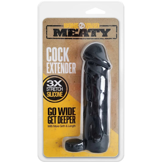 Boneyard Meaty Cock Extender Black Black Penis Extender Sleeve