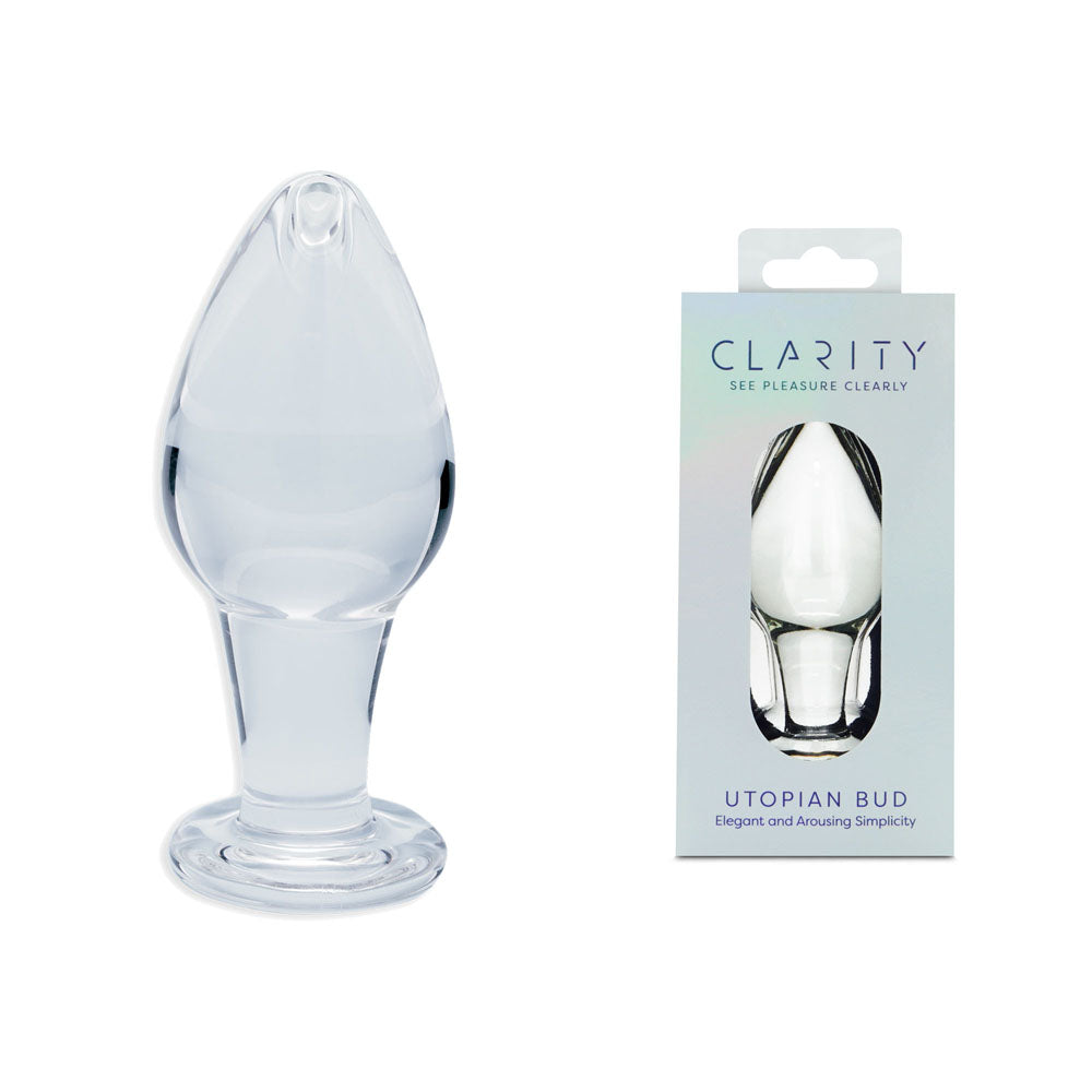 Clarity Utopian Bud Clear 8.9 Cm Glass Butt Plug