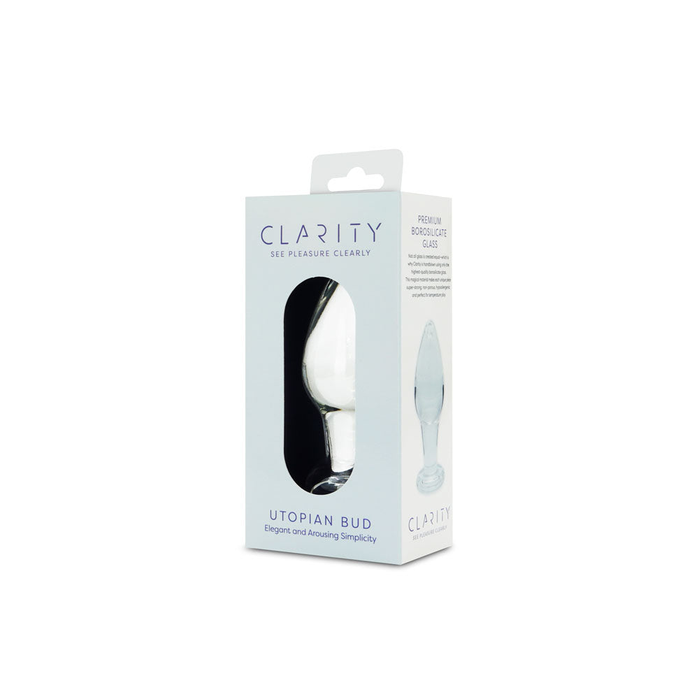 Clarity Utopian Bud Clear 8.9 Cm Glass Butt Plug