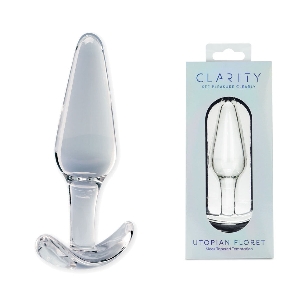 Clarity Utopian Floret Clear 11 Cm Glass Butt Plug