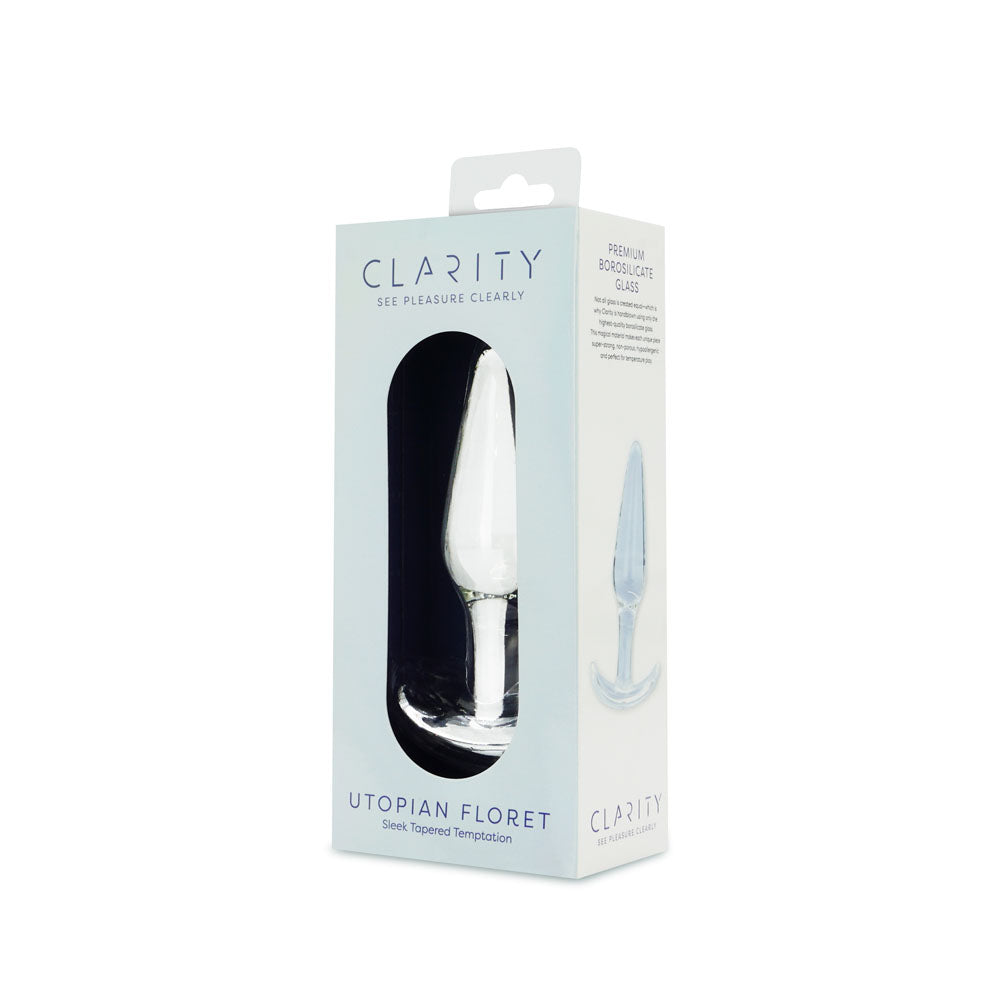 Clarity Utopian Floret Clear 11 Cm Glass Butt Plug
