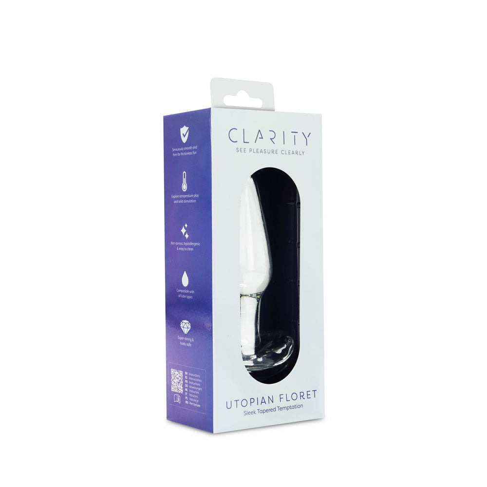 Clarity Utopian Floret Clear 11 Cm Glass Butt Plug