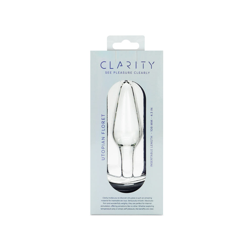 Clarity Utopian Floret Clear 11 Cm Glass Butt Plug