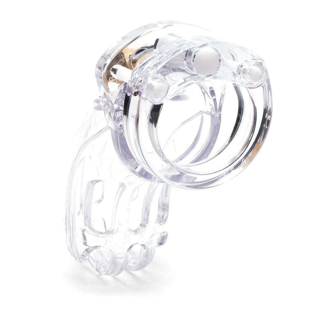 The Curve Chastity Cock Cage Kit Clear Clear 3.75 Inch Cock Cage Kit
