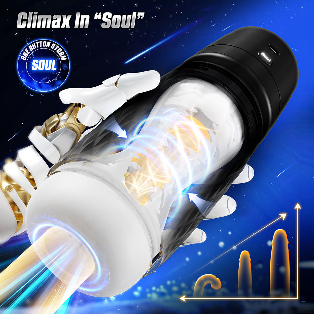 Cyber Skin The Warrior Black Usb Rechargeable Sucking & Vibrating Auto Masturbator