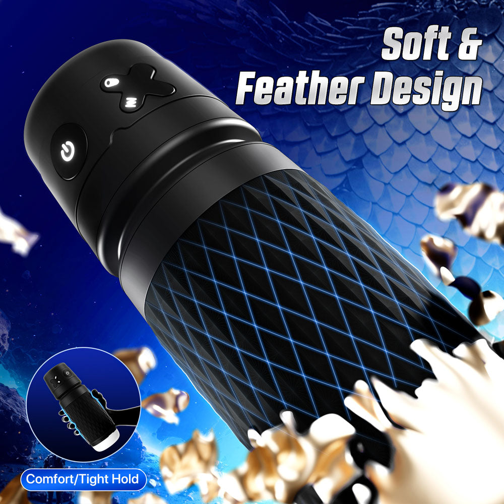 Cyber Skin The Warrior Black Usb Rechargeable Sucking & Vibrating Auto Masturbator
