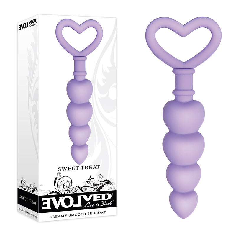 Evolved Sweet Treat Purple 11.5 Cm Beaded Butt Plug With Handle