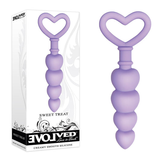 Evolved Sweet Treat Purple 11.5 Cm Beaded Butt Plug With Handle