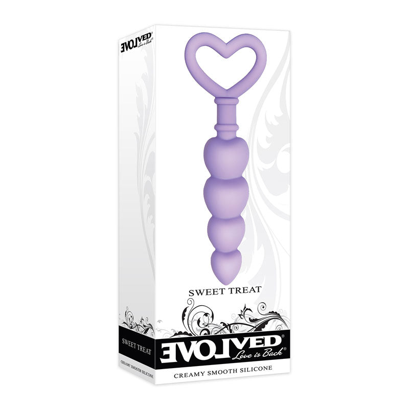 Evolved Sweet Treat Purple 11.5 Cm Beaded Butt Plug With Handle