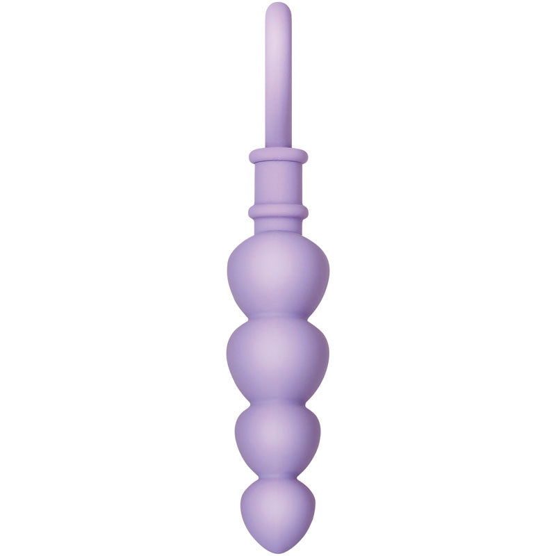 Evolved Sweet Treat Purple 11.5 Cm Beaded Butt Plug With Handle