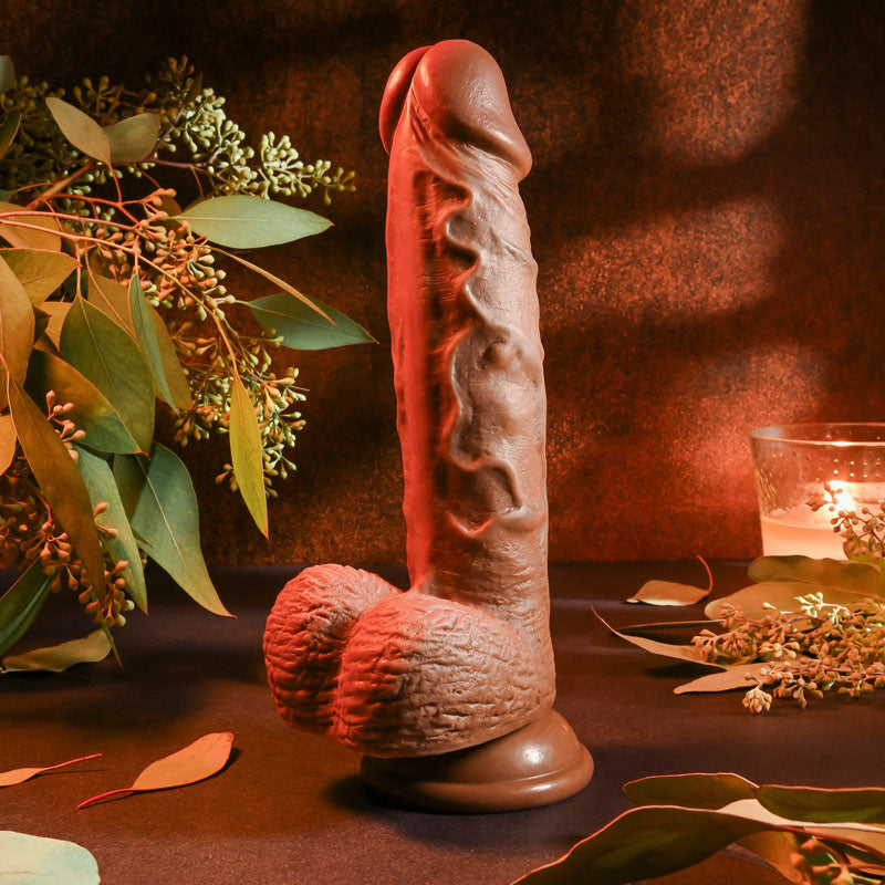 Evolved Realistic Dildo 8'' Dark Brown 21 Cm Dong