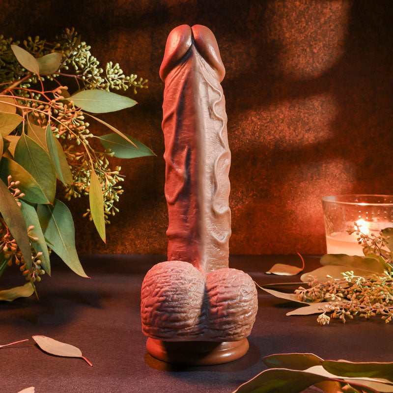 Evolved Realistic Dildo 8'' Dark Brown 21 Cm Dong