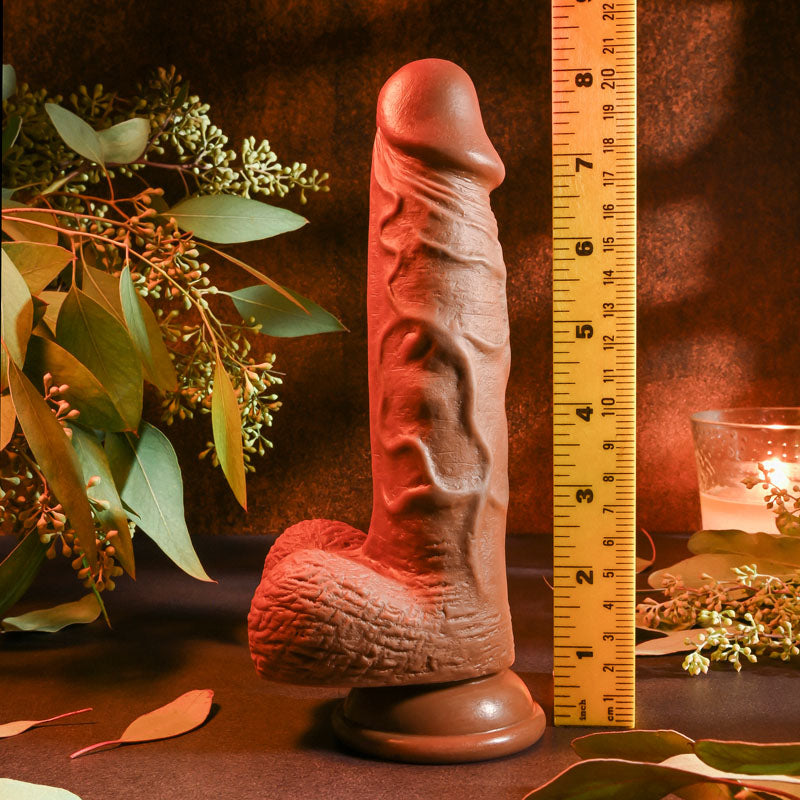 Evolved Realistic Dildo 8'' Dark Brown 21 Cm Dong