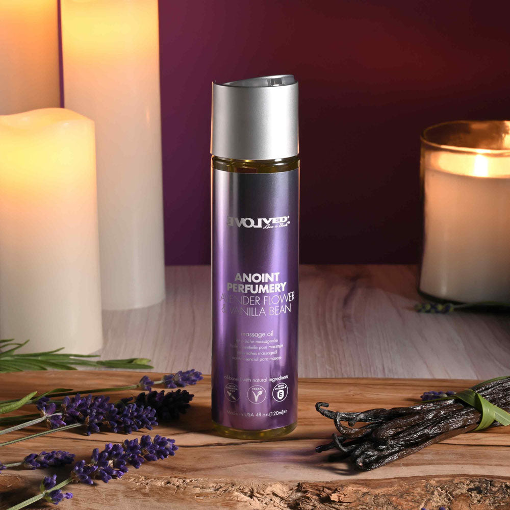 Evolved Anoint Perfumery Lavender Flower & Vanilla Bean Lavender Flower & Vanilla Bean Massage Oil 120 Ml Bottle