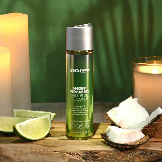 Evolved Anoint Perfumery Lime Infused Coconut Lime Infused Coconut Massage Oil 120 Ml Bottle