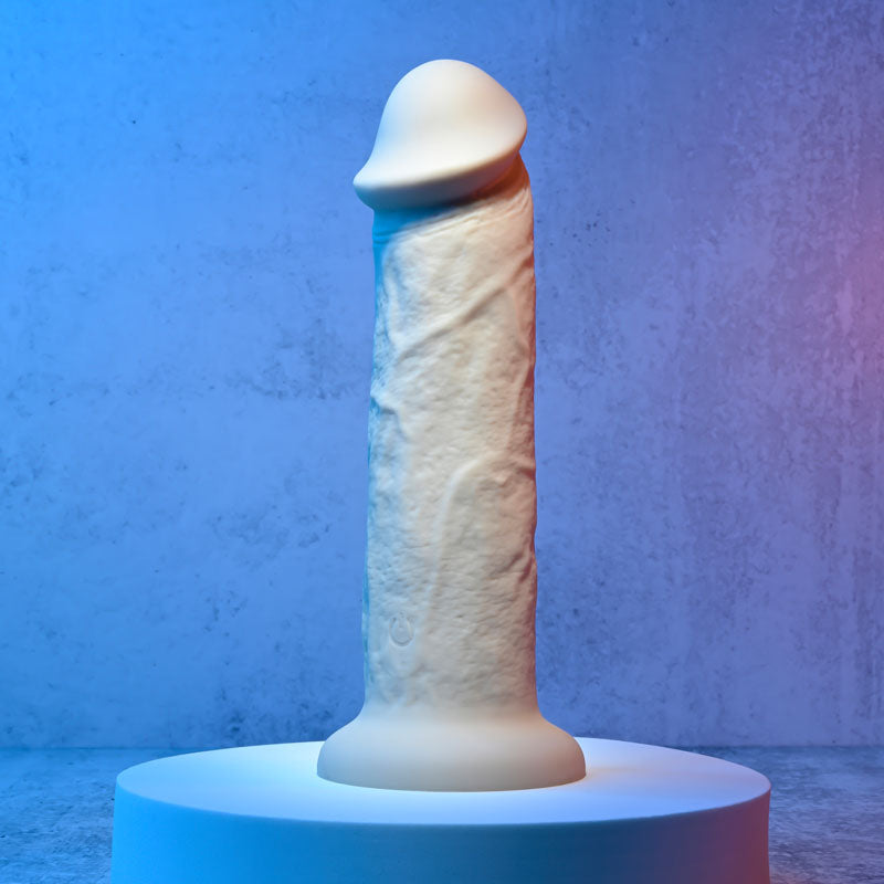 Evolved 7'' Girthy Vibrating Dong Light Flesh 17.8 Cm Usb Rechargeable Vibrating Dong