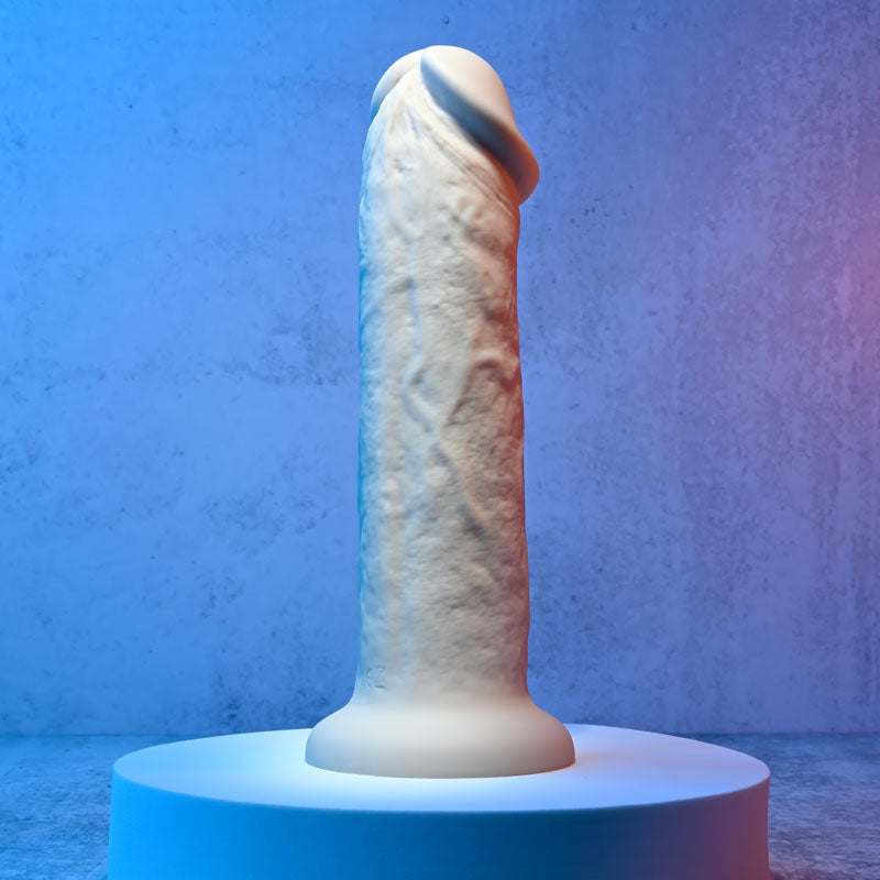 Evolved 7'' Girthy Vibrating Dong Light Flesh 17.8 Cm Usb Rechargeable Vibrating Dong