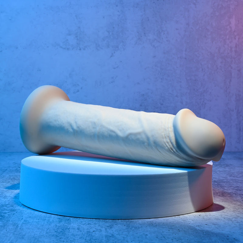 Evolved 7'' Girthy Vibrating Dong Light Flesh 17.8 Cm Usb Rechargeable Vibrating Dong