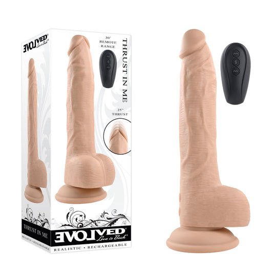 Evolved Thrust In Me Light Flesh 23.5 Cm Usb Rechargeable Thrusting Dong