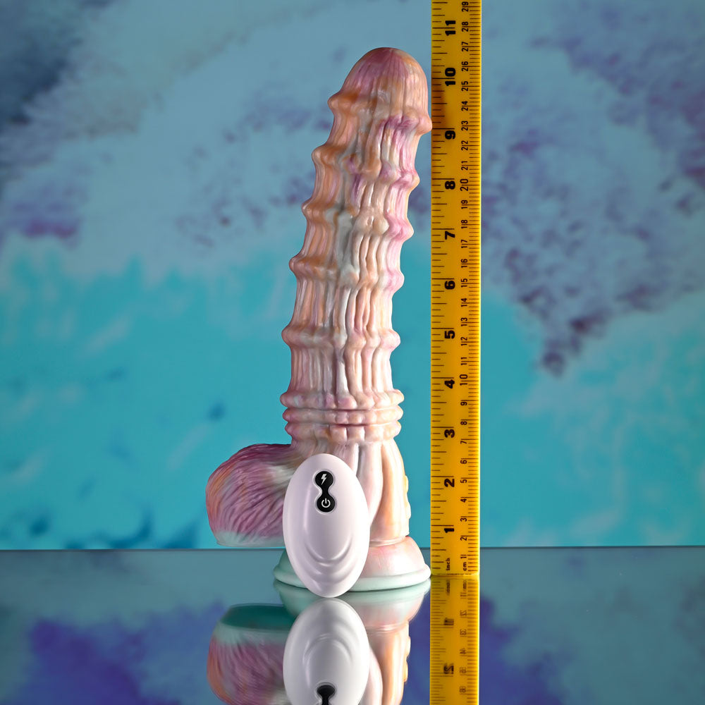 Evolved Fantasy Multicoloured 27.6 Cm Usb Rechargeable Vibrating Fantasy Dildo With Remote