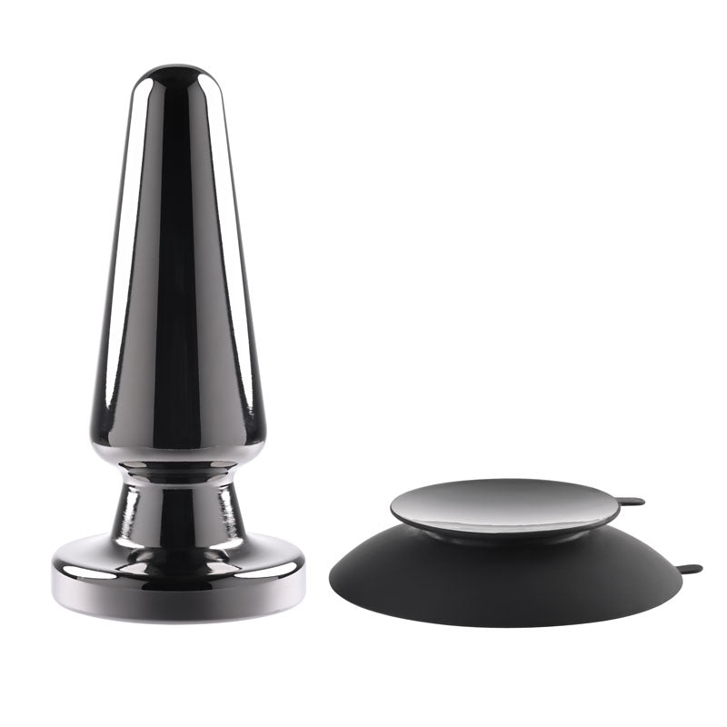 Evolved Advanced Metal Plug Black Chrome 13.8 Cm Usb Rechargeable Vibrating Butt Plug