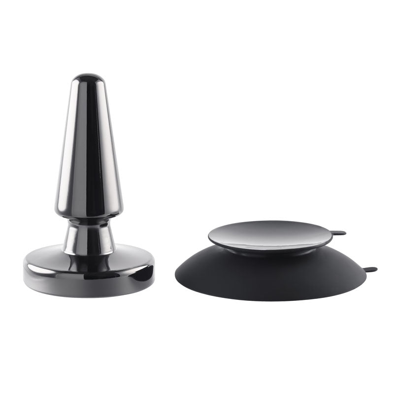 Evolved Beginner Metal Plug Black Chrome 11.2 Cm Usb Rechargeable Vibrating Butt Plug