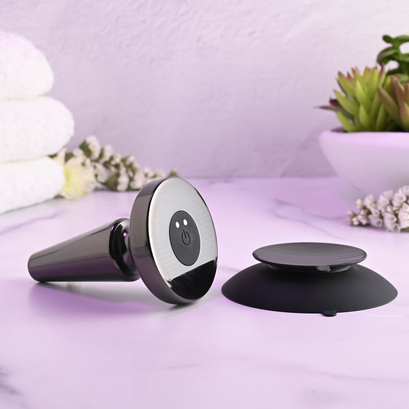 Evolved Beginner Metal Plug Black Chrome 11.2 Cm Usb Rechargeable Vibrating Butt Plug