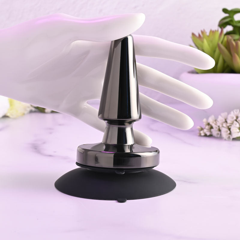 Evolved Beginner Metal Plug Black Chrome 11.2 Cm Usb Rechargeable Vibrating Butt Plug